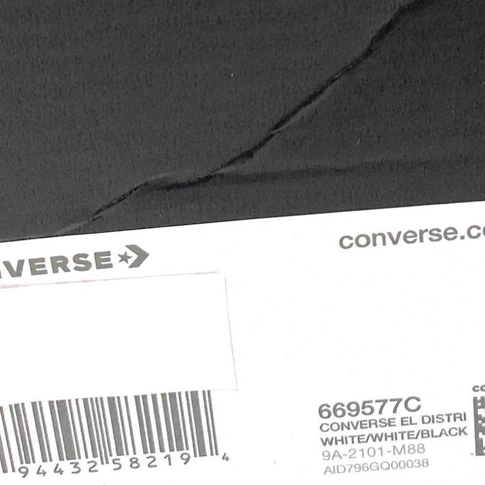 Converse Shoes Womens Size 669577C EL DISTRITO White Canvas Black Print Sneakers - Picture 9 of 10